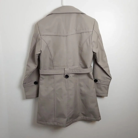 Milvus Taupe Button Down Belted Dressy Outdoor Winter Trench Pea Coat Size XL - Picture 4 of 6